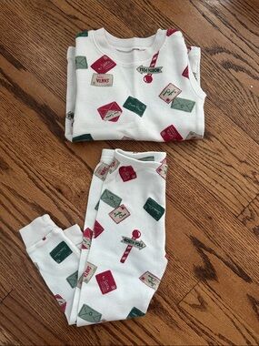 Carters Holiday Envelope Print Thermal Pajama Set- Size 2T